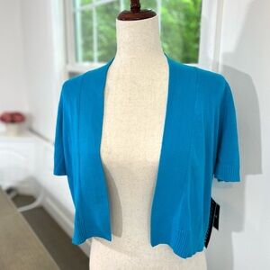 NWT 100% Cotton Madison Leigh Lightweight Knit 3/4 Cropped Layering Cardigan